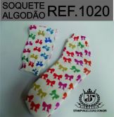 MEIA SOQUETE ALGODÃO ESTAMPADA